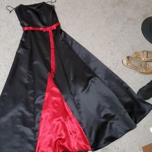 Blank and red spaghetti strap dress